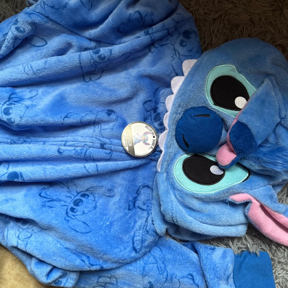 Lilo and Stitch Character Hooded soft One Piece Pajama set